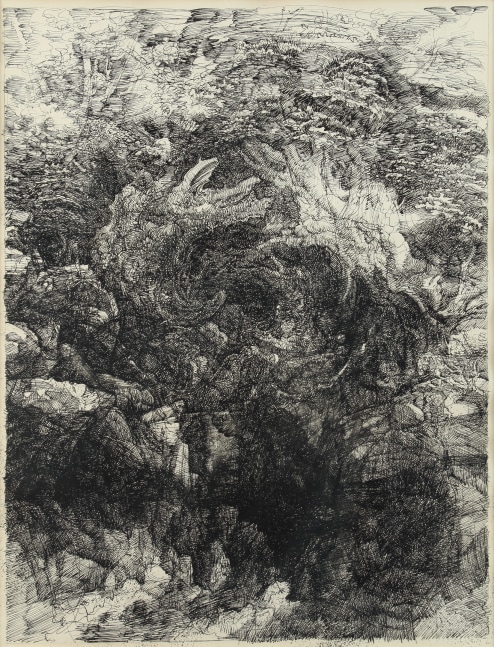 Hyman Bloom, Landscape #2, 1970, ink on paper, 21 3/4 x 16 3/4 inches

Available