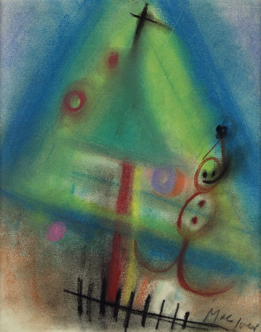 Loren MacIver, Christmas Colors with Star, c. 1934, pastel on paper, 11 3/8 x 17 1/8 inches