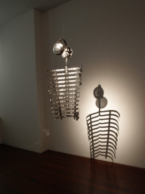 Adeela Suleman

Sultana,&amp;nbsp;2009

Steel tongs, electroplated steamer, frying spoon, nuts, and bolts

12&amp;quot; x 41&amp;quot; x 18&amp;quot;