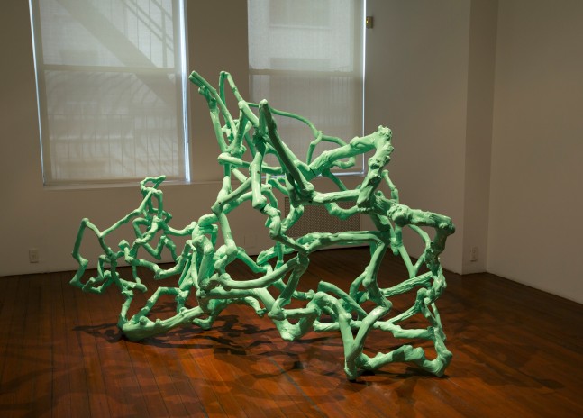 Flight of the butterfly, 2014
Coffee tree wood, automobile paint and stainless steel bolts
67” x 74” x 103"