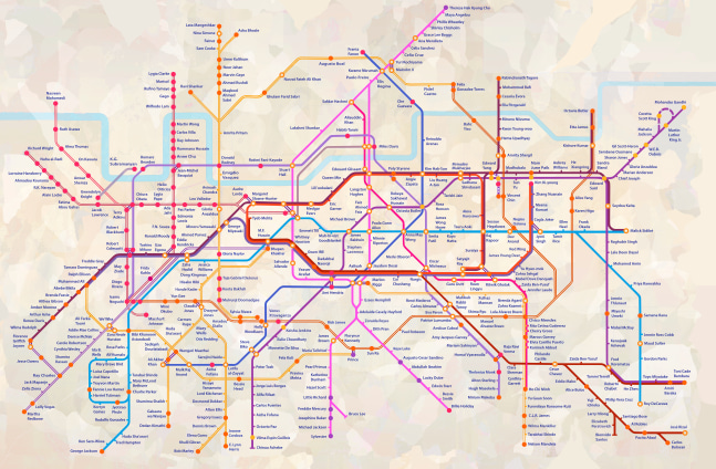 Navigation Chart, 2017
Digital print on vinyl
46&amp;rdquo; x 69&amp;rdquo;
TG 3794