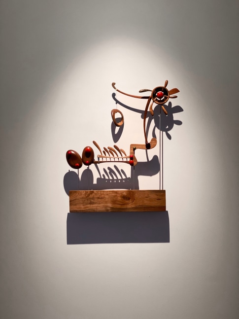 Ranjani Shettar&amp;nbsp;
The Little Mobile | 2021&amp;nbsp;
Teak wood, steel and lacquered wood
32&amp;quot; x 29&amp;quot; x 4.5&amp;quot;
TG 4333