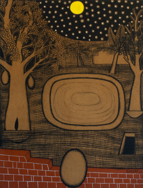 Squire well under the moon | 2024
Charcoal and acrylic on paper
28” x 21.5” 
TG 5056