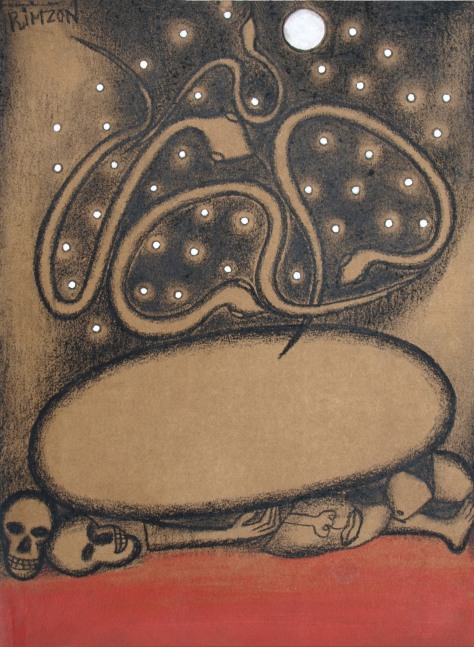 Dancing serpents, 2015
Charcoal and acrylic on paper
16 1/2” x 13 1/4"