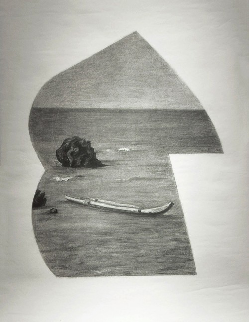 Moored, 2017
Charcoal on paper
40” x 29” 