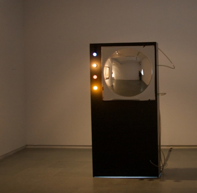 Hyperbolic Device,&amp;nbsp;1993
Wood, PVC Tubes, Lights, Kidney Tray and Mirror
72&amp;rdquo; x 36&amp;rdquo; x 30&amp;rdquo;
&amp;nbsp;