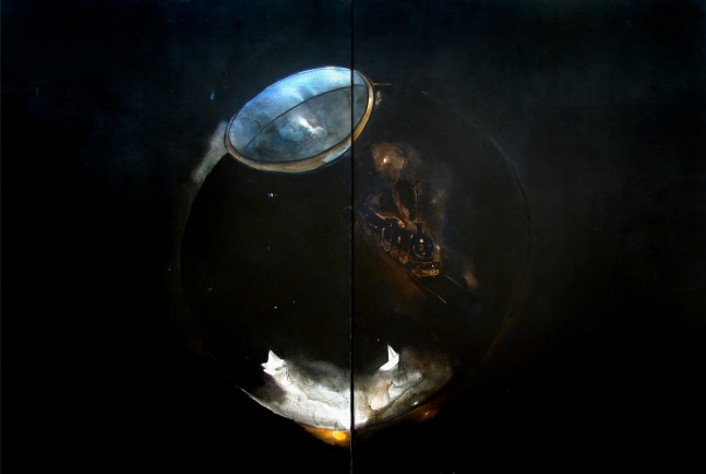 A Bird and Two Thousand Echoes, 2001
Oil, acrylic, charcoal and graphite on canvas
88" x 131"