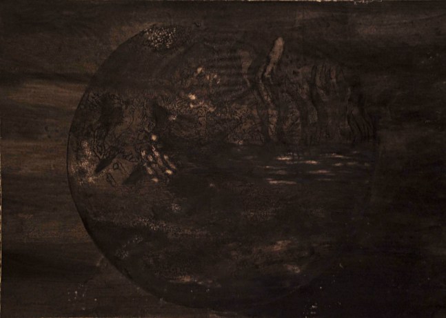 One into three, 1993

Charcoal and ink, graphite on print, on paper

22 3/4&amp;rdquo;x 31 3/4&amp;quot;