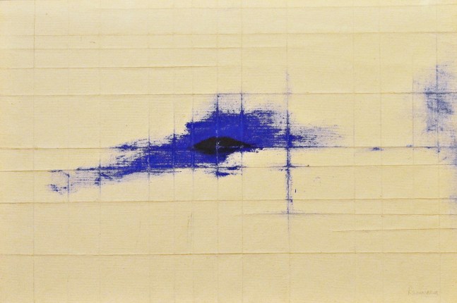 Love over reason, 1993

Indigo pigment and charcoal on folded paper

16 1/4&amp;rdquo; x 23 1/4&amp;rdquo;