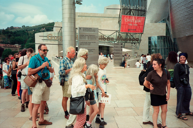 Al-An deSouza and Yong Soon Min
Tress/Pass: Bilbao, 1998/2024
Performance documentation, digital inkjet print
12" x 16"