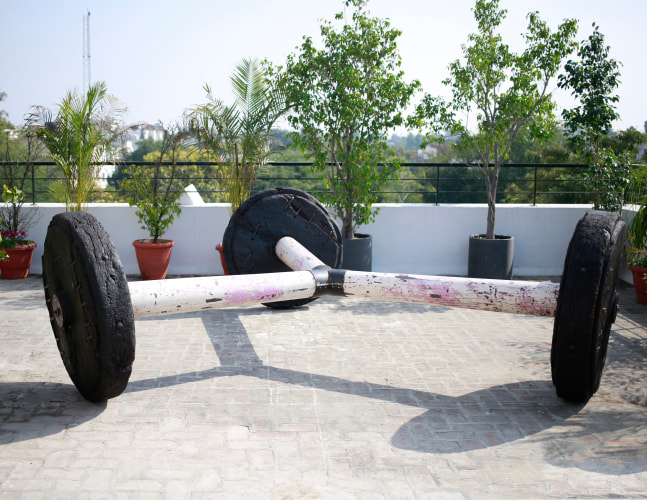  Where in time is now, 2016 
Wood and steel
42" x 138 " x 138"