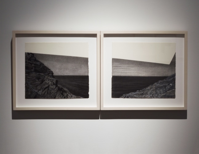 Between the devil and the deep blue sea, 2018
Charcoal on paper
13 7/8” x 15 1/4” (each of 2)
13 7/8” x 30 1/2” (overall)