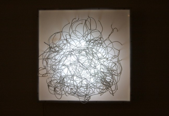 Electric Womb, 1994
Wood, Acrylic Sheet, Light and PVC Tubes
28” x 28”x 6.5”