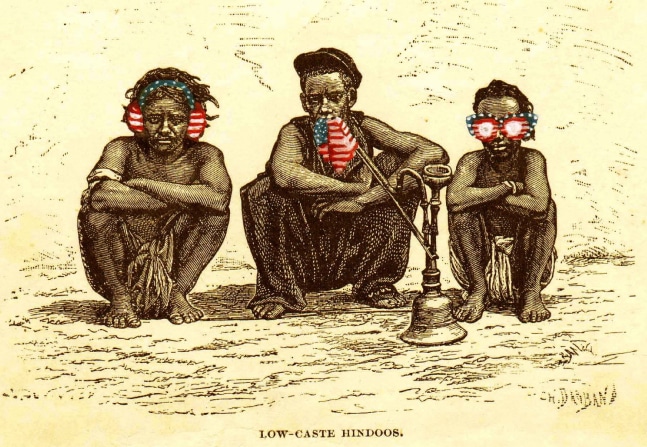 Raj Kahlon
People and Places Here and There: Stories of India Series
Gouache paintings on 19th century grade school primer
5" x 7" (Each)
 