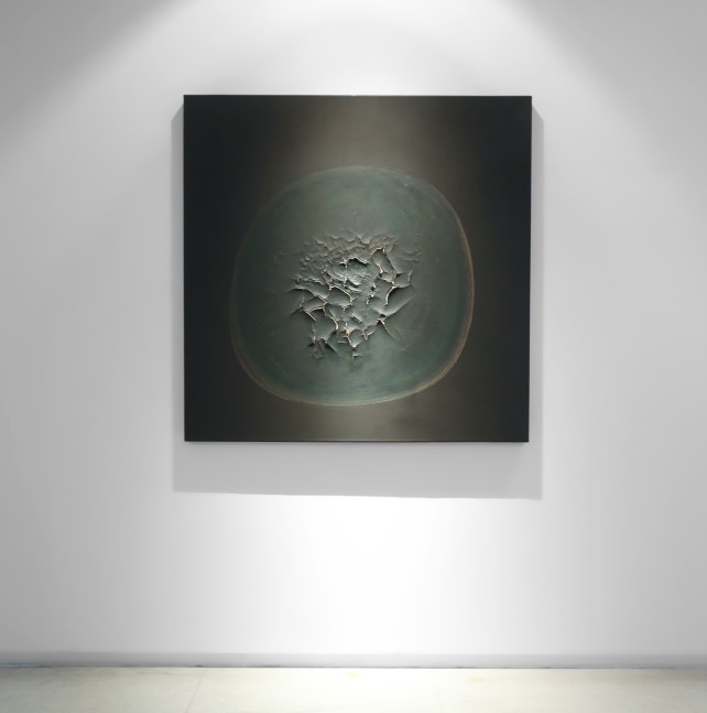 Up in the air, 2017
Traces of evaporation, pigments and binder on canvas
48" x 48"