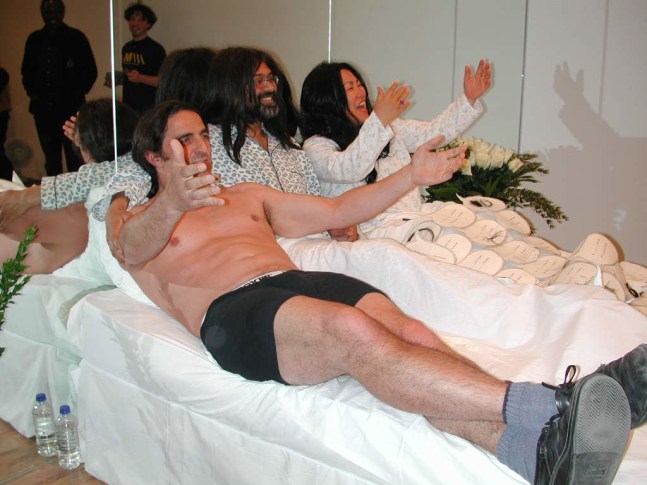 Al-An deSouza and Yong Soon Min
Will **** for Peace, 2003
@OBORO Gallery, Montreal
Performance documentation, photographs, video