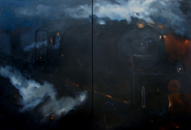 E-mail, 2002
Oil, acrylic, charcoal and graphite on canvas
89" x 131"