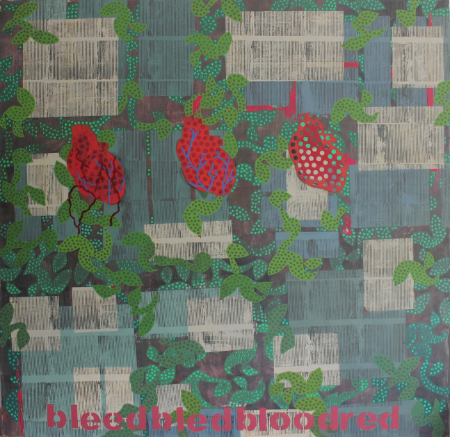 Bleed Bled Blood Red, 2015
Oil on canvas
72&amp;Prime; x 72&amp;Prime;
TG 4601