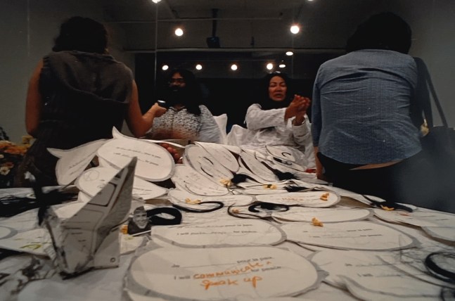 Al-An deSouza and Yong Soon Min
Will **** for Peace, 2003
@OBORO Gallery, Montreal
Performance documentation, photographs, video