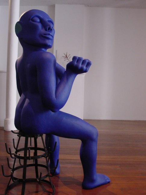 Untitled, 2002
Indigo pigment on teak wood
60" x 40"
