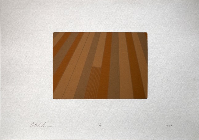 L.S. VII, 2021
Silkscreened earth
Paper 11.75” x 16.5” | Image 5.5” x 7.5”
Framed 15” x 19.5”
Edition of 9
 