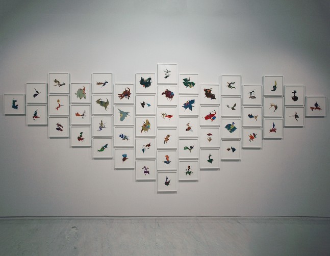 Springtime in Paradise, 2015-16
Acrylic and collage on paper
12" x 12" (Each of 50)
Overall Dimensions 80" x 200"