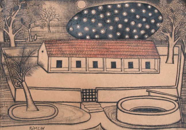 School under the Stars, 2015
Charcoal and acrylic on paper
27 1/2” x 20”  