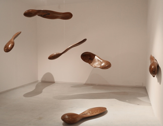 Between the sky and earth, 2013 -14
Teakwood (in 6 parts)
Largest dimensions: 55" x 16" x 6"
Smallest dimensions: 28" x 15" x 17"