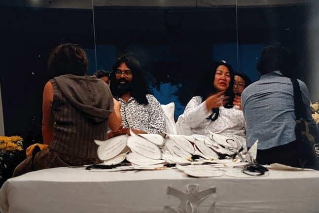 Al-An deSouza and Yong Soon Min
Will **** for Peace, 2003
@OBORO Gallery, Montreal
Performance documentation, photographs, video