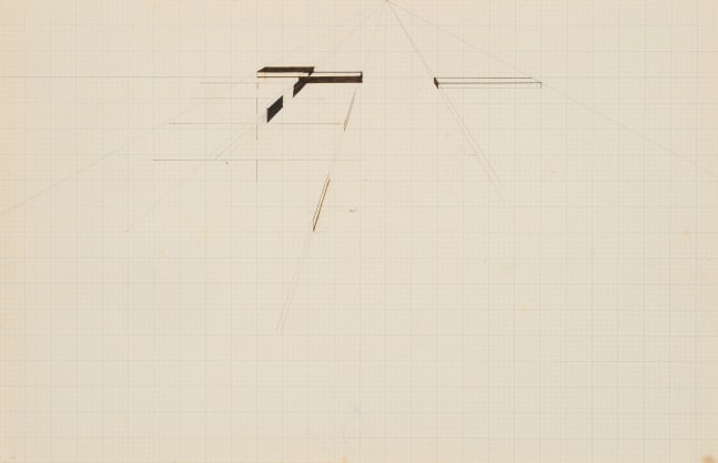Untitled | ca. early 1980s
Ink and graphite on graph paper
7.13" x 11" | Framed: 14.25" x 18.25"
TG 2421