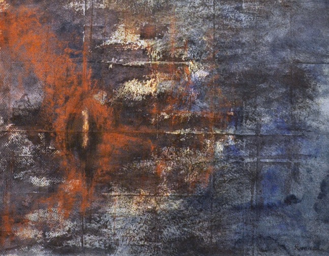 Love over reason, 1993

Indigo and earth pigment, charcoal on folded paper

19 1/2&amp;quot; x 24 3/4&amp;quot;