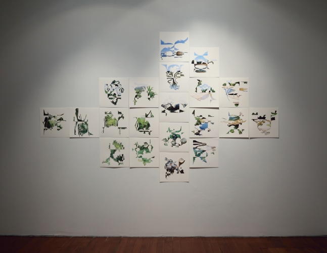 Landscape Unfolded, 2014
Collage
70" x 112"
13 3/4" x 13 3/4" (each of 20)