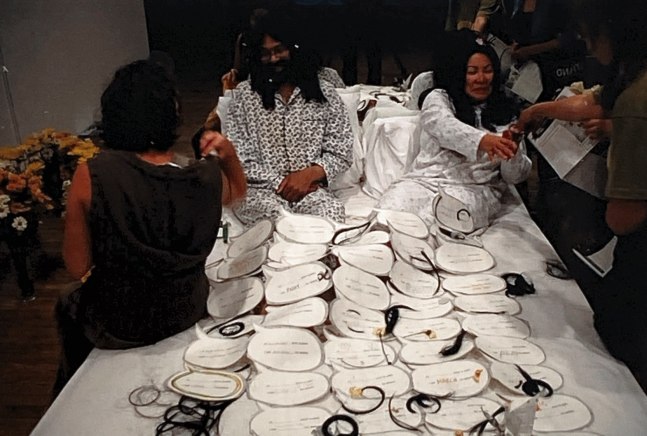 Al-An deSouza and Yong Soon Min
Will **** for Peace, 2003
@OBORO Gallery, Montreal
Performance documentation, photographs, video