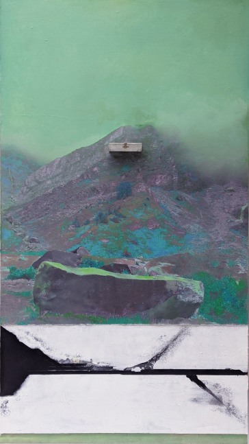 Treasure, 2019
Oil, acrylic, pigmented ink, wood, artist-designed wooden panel
65" x 35.25"