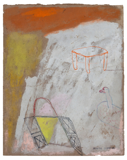 Untitled, 1982
Watercolor and poster paint on paper
13 3/4" x 12"