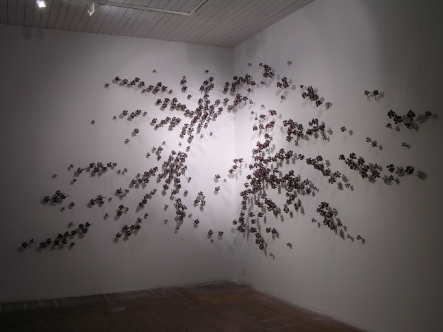 Ranjani Shettar
MAYA, 2005
Pigment Lacquered Wooden Beads, Silicone Rubber, Stainless Steel 
102" x 247" 7"