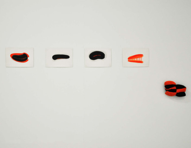 One, two, three, four & I am not part of the foursome, 1996
Sumi ink on paper, cotton and cloth
47" x 13"
