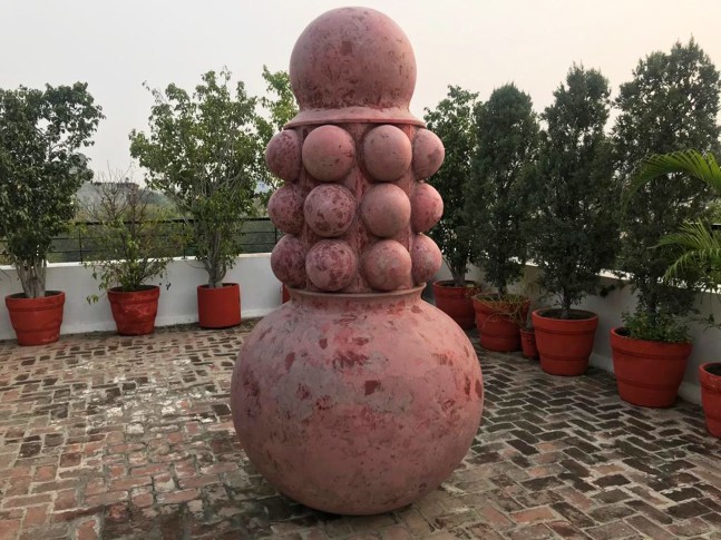 Big Maa, 2015
Fiberglass, resin and granite dust
95" x 49" x 49" (in 2 parts)
 