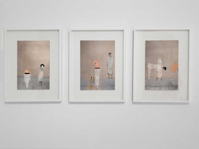 Boy to have an elephant's head, 2021
Watercolor, gouache, graphite, collage, pigmented ink, archival paper
17" x 44" (overall) | 17" x 13.5" (Each of 3) 