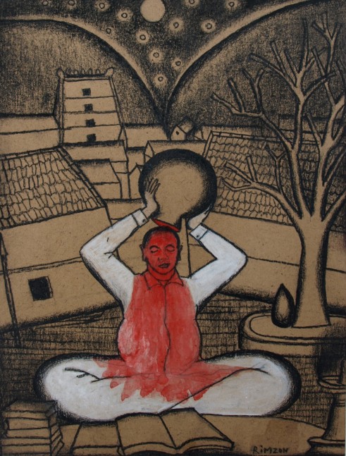 Death of an author, 2015
Charcoal and acrylic on paper
16 1/4” x 13"