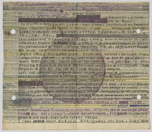 Untitled | ca. 1970s
Ink on diary page
6.10" x 6.88" 
TG 2507
