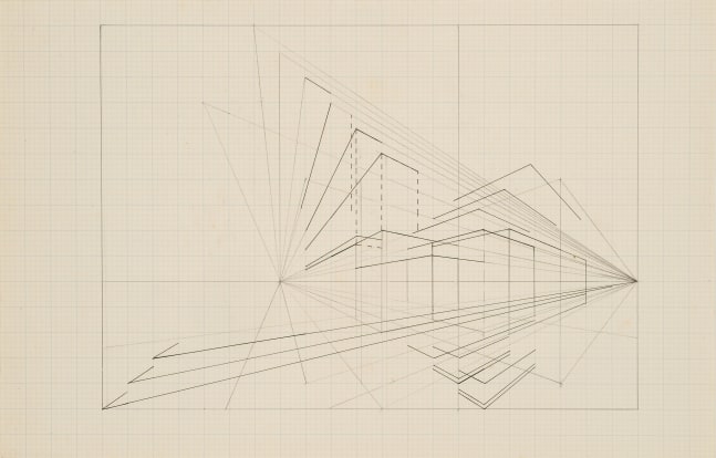 Untitled | ca. 1980s
Ink and graphite on graph paper
7.75" x 11" | Framed: 14.25" x 18.25"
TG 2418