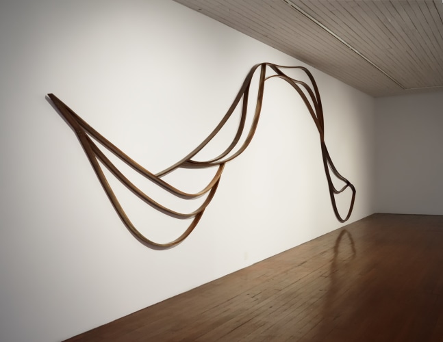 Meandering lines, searching rivers, 2017
Walnut wood
120 1/4” x 345” x 2 3/4” 