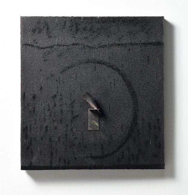 Pier Paolo Calzolari 
Untitled, 2021
Pigmented salt, oil pastels, pastels à l’écu, feather, iron, lead
75 x 70 x 10 cm / 29 1/2 x 27 1/2 x 4 in.
Enquire