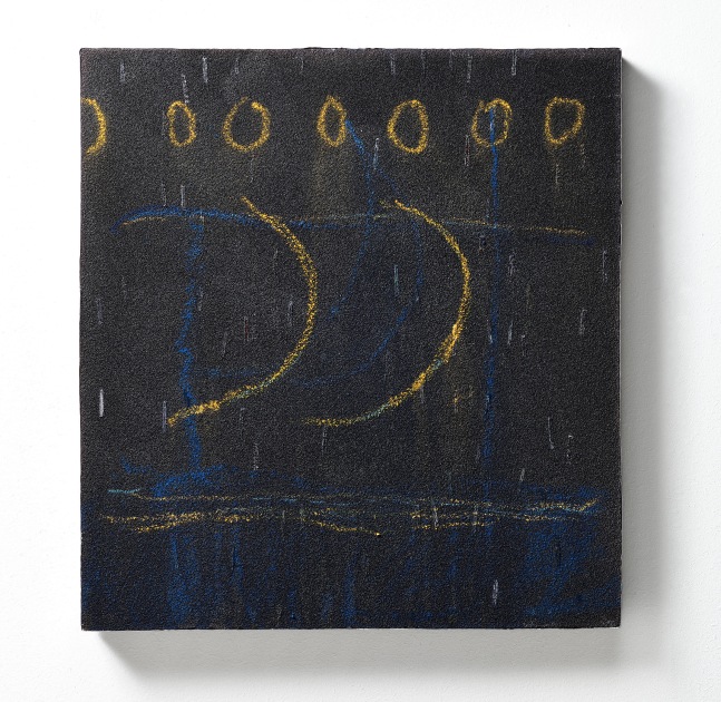 Pier Paolo Calzolari 
Untitled, 2021
Pigmented salt, oil pastels, pastels à l’écu, lead
75 x 70 x 6 cm / 29 1/2 x 27 1/2 x 2 3/8 in.
Enquire