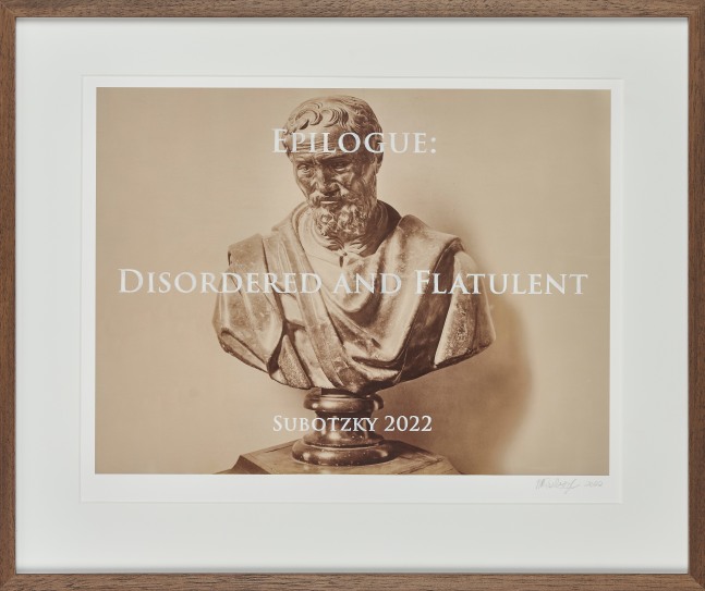 I - Epilogue : Disordered and Flatulent

2022

Ink and watercolour on cotton rag paper

Image: 36 x 44.87 cm

Enquire