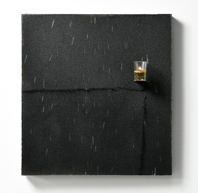 Pier Paolo Calzolari 
Untitled, 2021
Pigmented salt, oil pastels, pastels à l’écu, glass, oil candle, iron, lead
75 x 70 x 14.5 cm / 29 1/2 x 27 1/2 x 5 3/4 in.
Enquire