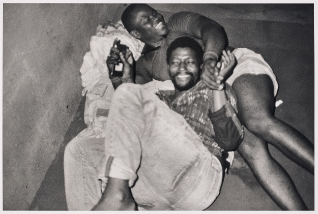Sabelo Mlangeni

Afternoon Visit, Ola and I Playing Nipple (Photo by Sodiq), 2019

Hand printed silver gelatin print

Work: 40.5 x 52 x 3.5 cm / 15.9 x 20.4 x 1.3 in

Paper: 30 x 40 cm / 11.81 x 15.74 in

Edition of 1

Enquire
