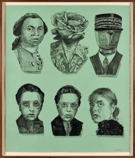 William Kentridge

Six Heads Marseilles Martinique Ignatius S. et al.

2023

Paint, Indian ink, Charcoal and Pencil on paper

Work: 152 x 128 cm (59.8 x 50.4 in.)

Frame: 162.5 x 139 x 5,5 cm (64 x 54.7 x 2.2 in.)

Enquire