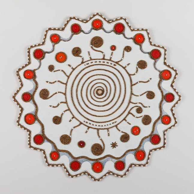 Daniel Rios Rodriguez
Odilio, 2018
oil, nails, rope, aluminium on wood panel&amp;nbsp;
116 x 116 cm / 45.7 x 45.7 in

&amp;nbsp;